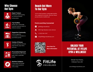 Free interactive Template: Modern Gym Tri Fold Brochure Template