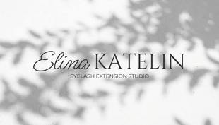 Free  Template: Light Grey Modern Aesthetic Lash Business Card