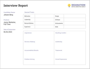 Free  Template: Interview Form Infographic Template