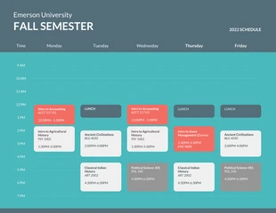 premium  Template: Blue Weekly School Schedule