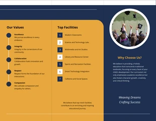 Navy Yellow Rounded Education Brochure - Page 2