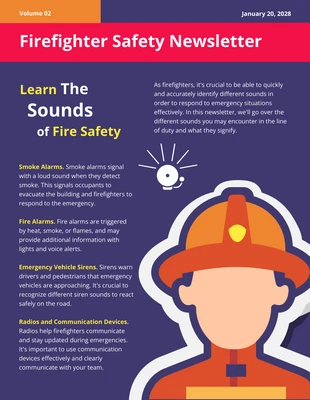 Free  Template: Firefighter Safety Newsletter Template