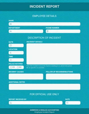 premium  Template: Teal Incident Report Template