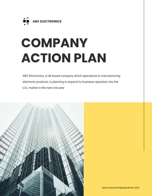 Free  Template: Yellow Black Action Plan Template