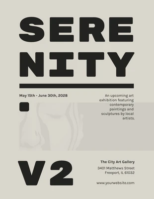 Free  Template: Beige Minimalist Typography Art Exhibition Poster