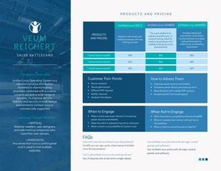 business  Template: White And Blue Simple Professional Sales Battlecards Cards