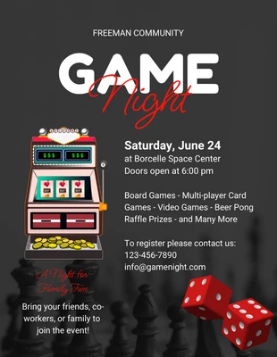 Free  Template: Community Game Night Flyer Template