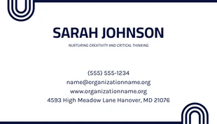 Navy And White Professional Student Business Card - Page 2