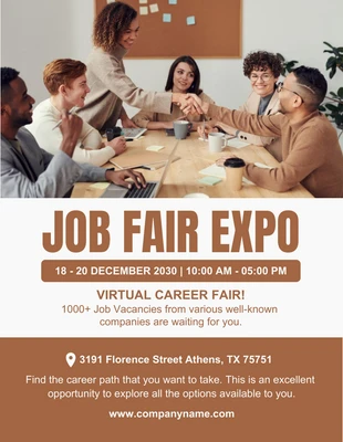 Free  Template: Virtual Career Fair Flyer Template