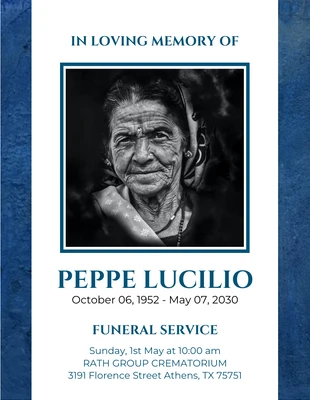 Free  Template: Texture Funeral Flyer Template