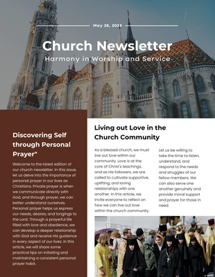 Free  Template: Minimalist Design Church Newsletter Template