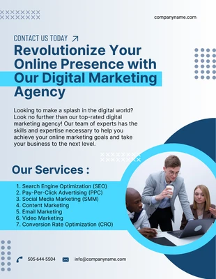 Free  Template: Blue Digital Agency Service Business Poster