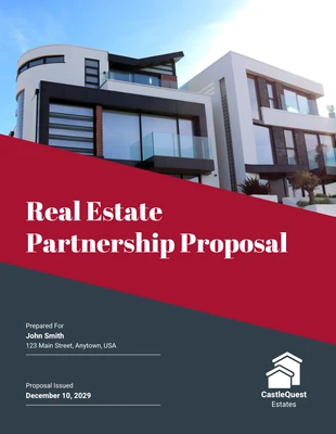 Free  Template: Professional Real Estate Partnership Proposal