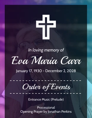 premium  Template: Gradient Memorial Event Program Template