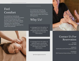 Grey Modern Bold Minimalist Relaxing Spa Brochure - Page 2