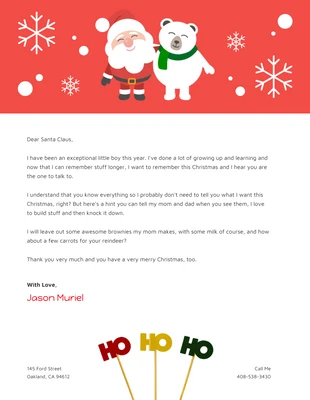 Free  Template: Red Santa Claus Letterhead