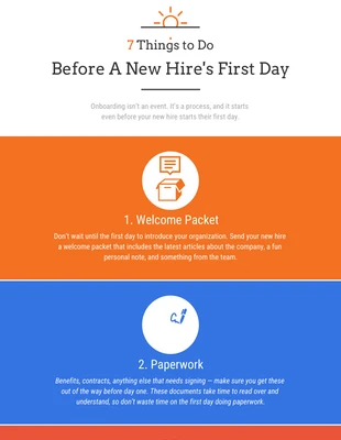 business  Template: New Hire First Day Onboarding Infographic Template