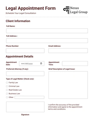 Free interactive Template: Brown and Grey Simple Appointment Form