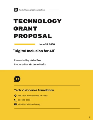 business  Template: Technology Grant Proposal Template