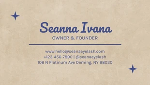 Blue Modern Minimalist Lash Business Card - Page 2