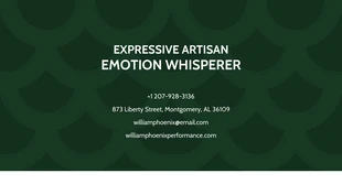 Dark Green Abstract Pattern Actor Business Card - Page 2