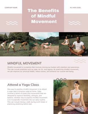 Free  Template: Creative Modern Yoga Class Email Newsletter Template