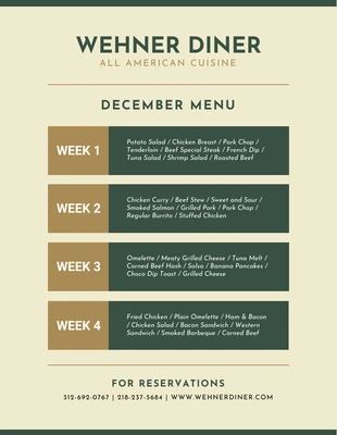 Free  Template: Yellow Minimalist Monthly Menu