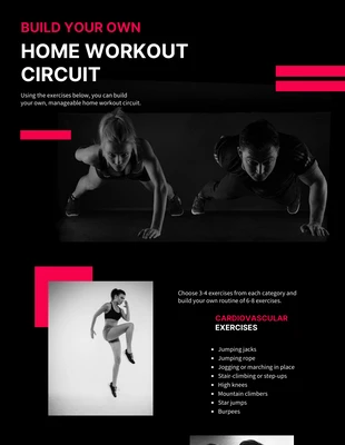 Free  Template: Home Workout Circuit Infographic Template