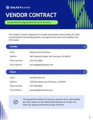 business  Template: Vendor Contract Template