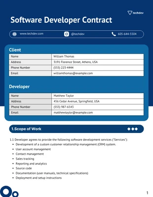 Free  Template: Software Developer Contract Template