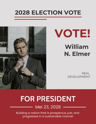 Free  Template: President Candidate Election Vote Flyer Template