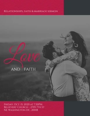 Free  Template: Marriage Love Faith Sermon Church Event Flyer Template