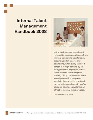 business  Template: Internal Talent Management Handbook Template