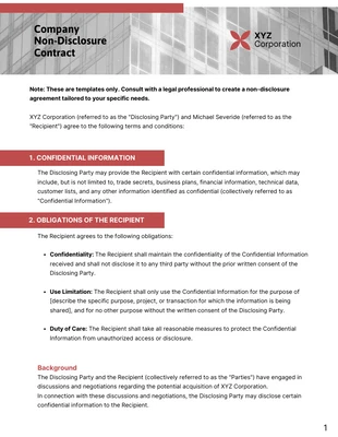 premium  Template: Corporate NDA Contract Template