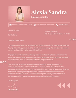 Free  Template: Pink Pastel Minimalist Professional Sales Letter