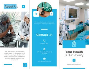 Free  Template: Blue Medical Tri-fold Brochure Template