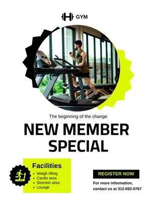 Free  Template: Fitness Studio Flyer Template