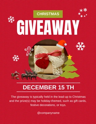 Free  Template: Red Christmas Giveaway Flyer Template