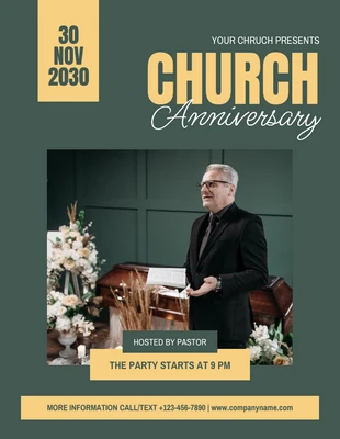 Free  Template: Church Anniversary Decor Flyer Template