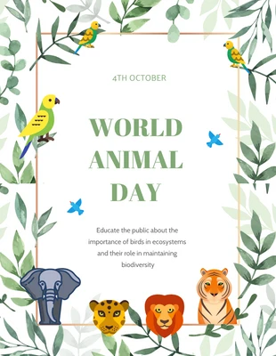 Free  Template: World Animal Day Flyer Template