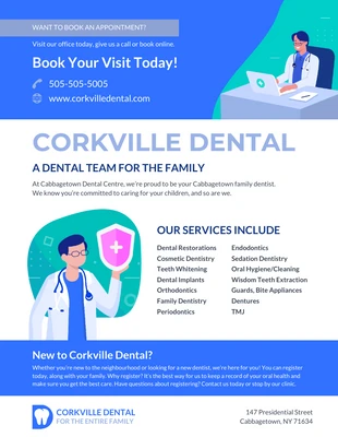 Free  Template: Professional Dental Services Flyer Template