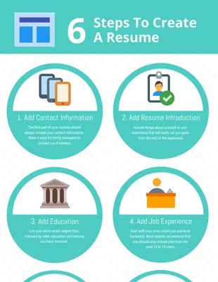 Free  Template: Simple Creating Resume Process Infographic Template