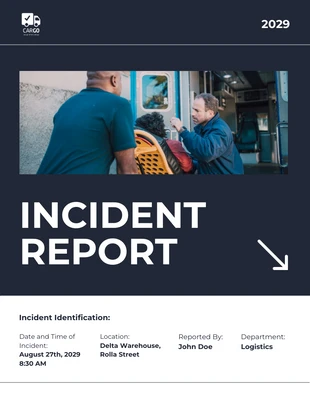 Free  Template: White Dark Incident Report Template