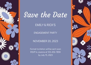 Free  Template: Engagement Save The Date Invitation