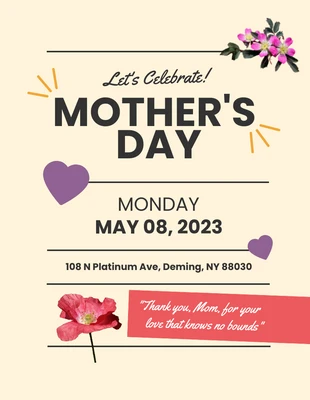 Free  Template: Mother's Day Flyer Template