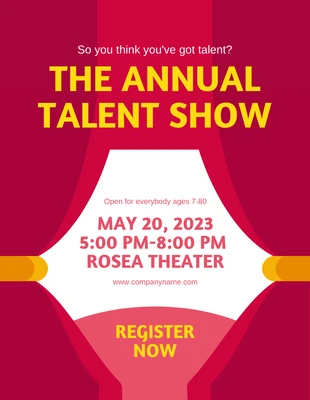 Free  Template: Modern Talent Show Flyer Template