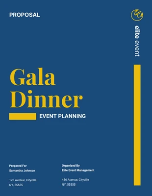 Free  Template: Gala Dinner Event Proposal Template