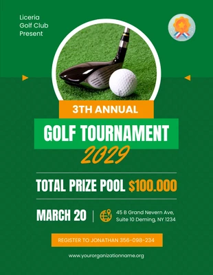 Free  Template: Annual Golf Tournament Flyer Template