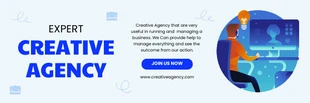 Free  Template: Light Blue Modern Illustration Creative Agency Email Header Business Banner