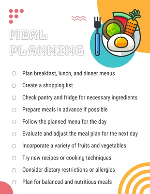 Free interactive Template: Modern Daily Meal Plan Checklist Template